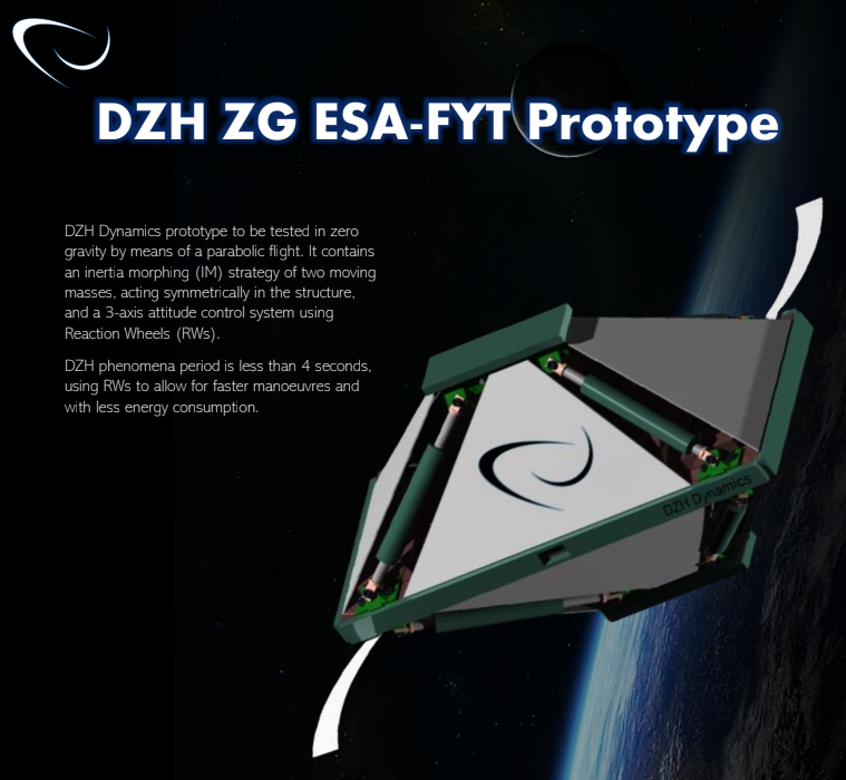 Congratulations to our student team DZH dynamics! They have been selected for the #ESA #FlyYourThesis program, and will develop a prototype of an inertia-morphing satellite to be tested in zero-G parabolic flights!