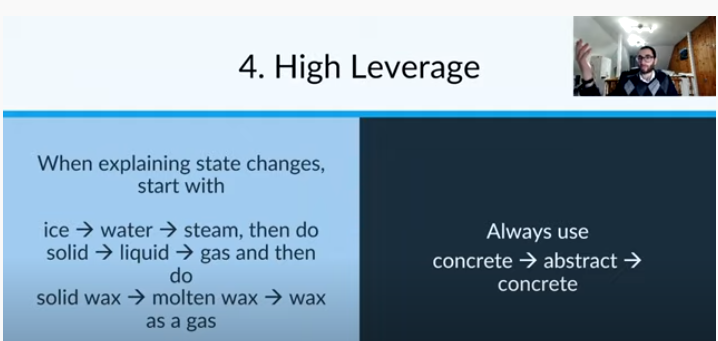 4. High leverage - the feedback on the left is only useful for the lesson that they have just done and may not be teaching again for a year, make it something that is actionable tomorrow and discuss how they can implement it tomorrow
