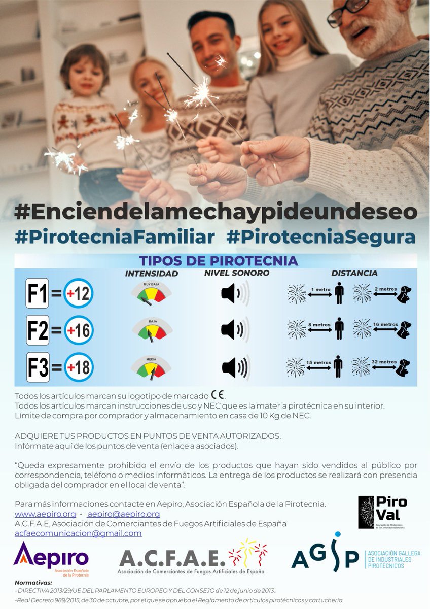 #EnciendeLaMechaYPideUnDeseo. Una #Navidad y #NocheVieja seguras, en familia. #PirotecniaFamiliar #PirotecniaSegura ...adquiere tus productos en puntos de venta autorizaros.