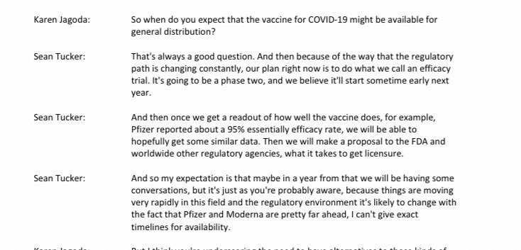 Vaxart’s CSO just shared some exciting details on a bio podcast:1. P1 trial is complete, no serious adverse events, well tolerated; now reviewing immune data.2. Tablets are Advil-sized, very cheap and quick to mass produce.3. Hinted at possibility of a combined P2/3 trial.