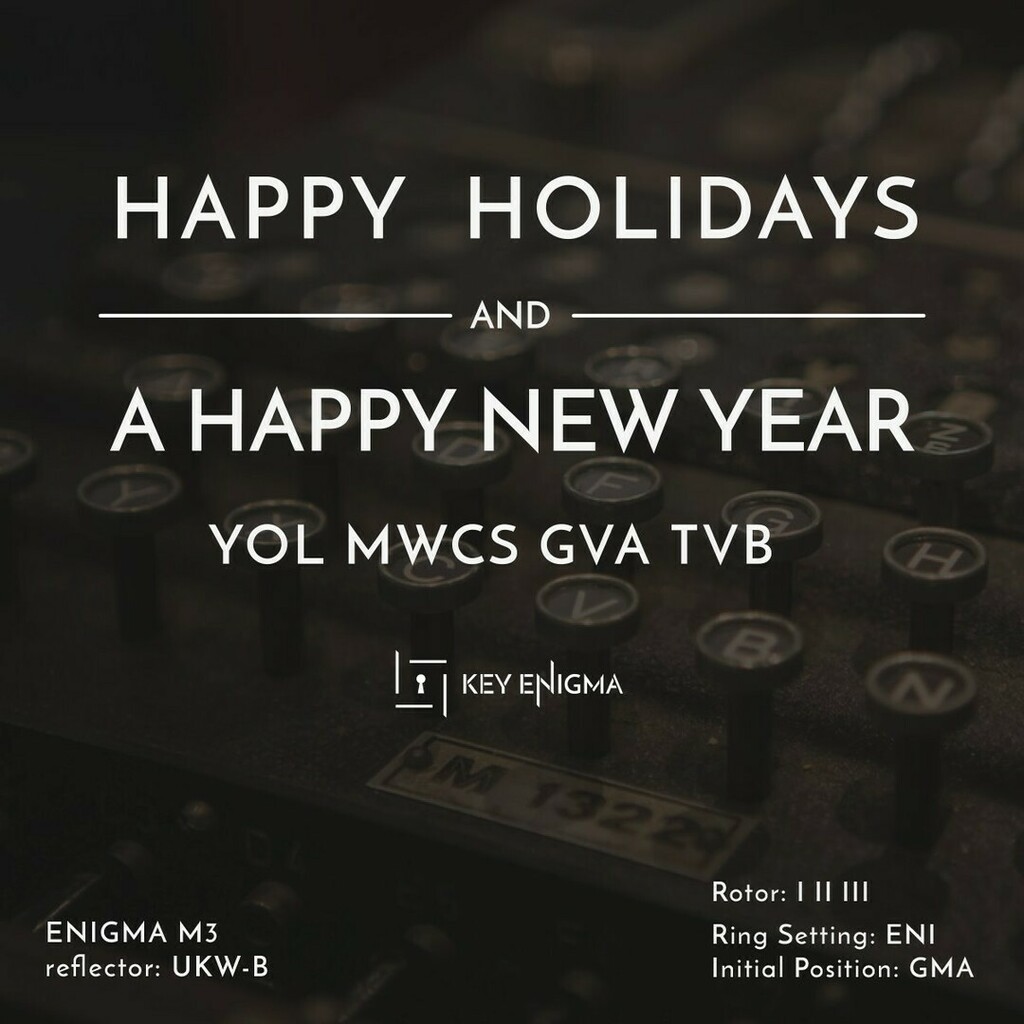 KeyEnigma's tweet image. 🕵️‍♀️The Key Enigma team wishes you Happy Holidays and a Happy New Year!!🕵️‍♀️
_
🕵️‍♀️El equipo de Key Enigma os deseamos Felices Fiestas y Feliz Año Nuevo🕵️‍♀️
#keyenigma #minipuzzle  #crypttext 
#enigma #escaperoom #crypt  #newyear2021 instagr.am/p/CJGTIvVK79e/