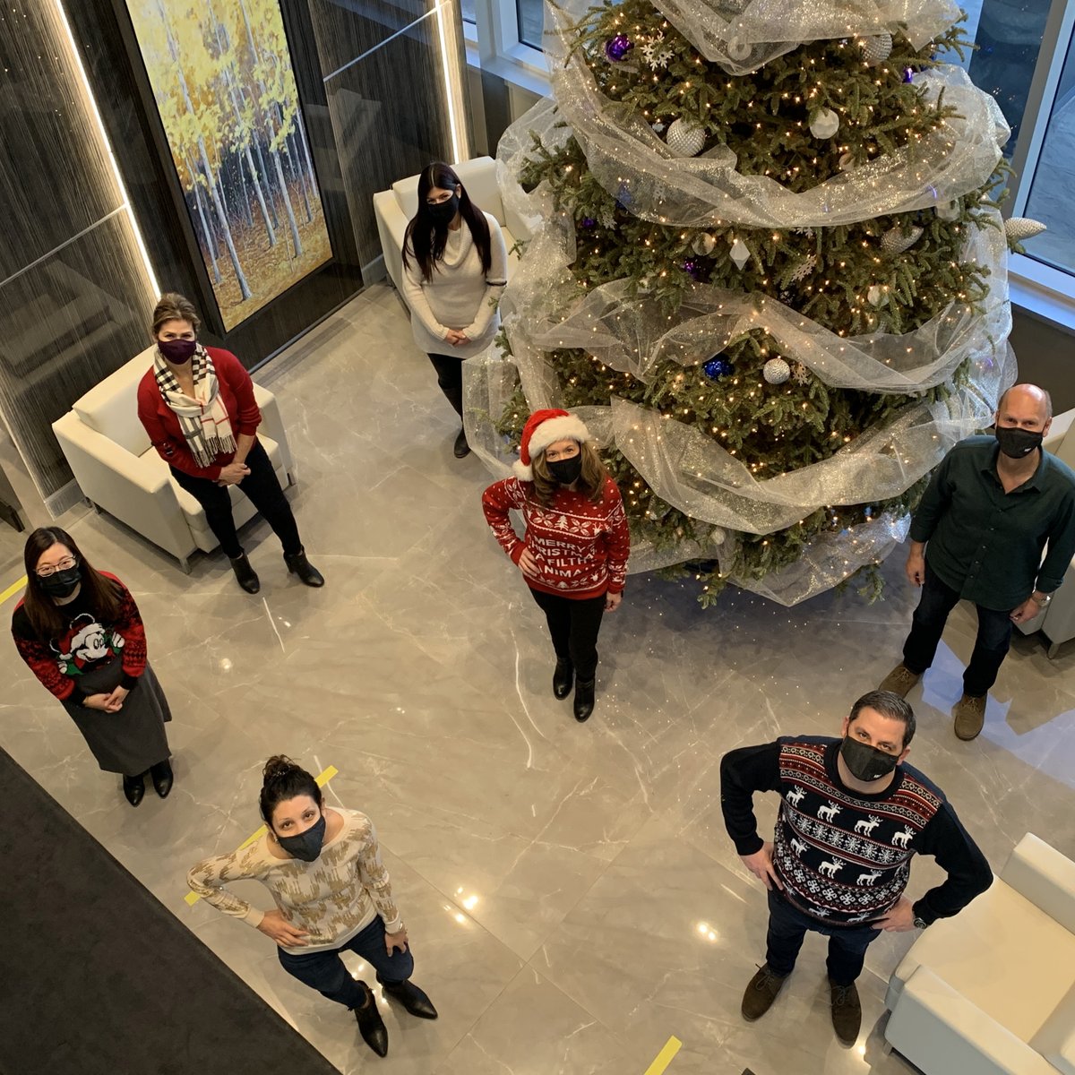 MaystarGen's tweet photo. Welcome to Christmas Sweater Day at 161 Trade Valley Dr., as HBNG Group Companies, Maystar, KAPP and Poetry Living vie for the most festive holiday apparel. https://t.co/dplefotNJi