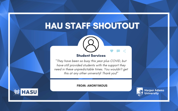 HarperAdamsSU's tweet photo. Our last @HarperAdamsUni  staff shoutout of the day goes to the amazing Student Services team who never stop. Thank you for everything you do for HAU students. 

#HAUstaff #SupportStaff #TeamHarper #Shoutout https://t.co/bGPABErlkZ