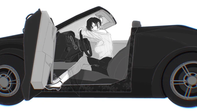 巴さんの新衣装初描き!オープンカー似合いそうだなって
日本は右ハンドルてのを思い出してから既に時遅し外国ってことにしてください?

#巴絵 