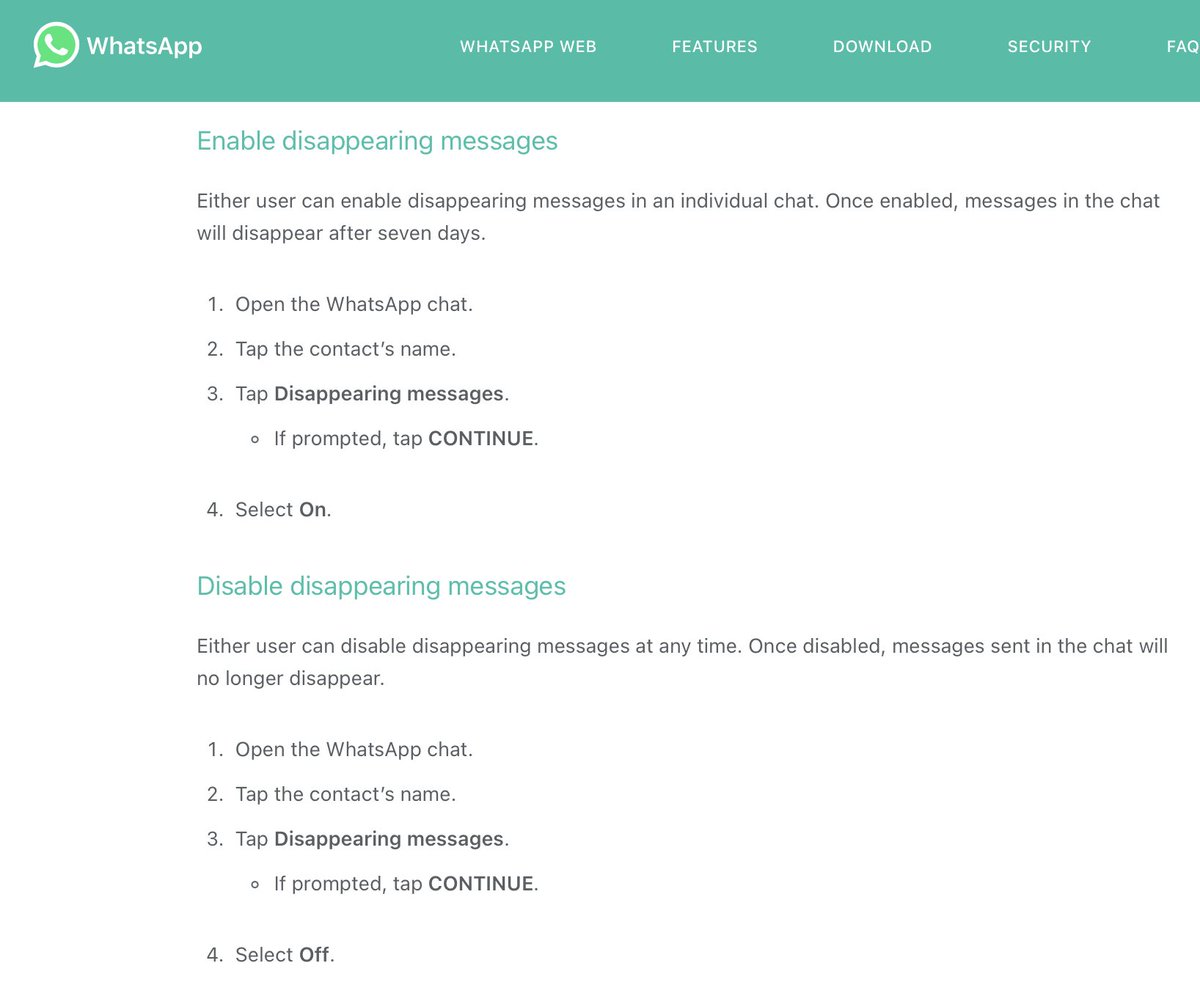 4/ ACTION: USE DISAPPEARING MESSAGES to protect against someone taking your phone & reading your chats. Here are directions for  @signalapp  @WhatsApp&  @telegram