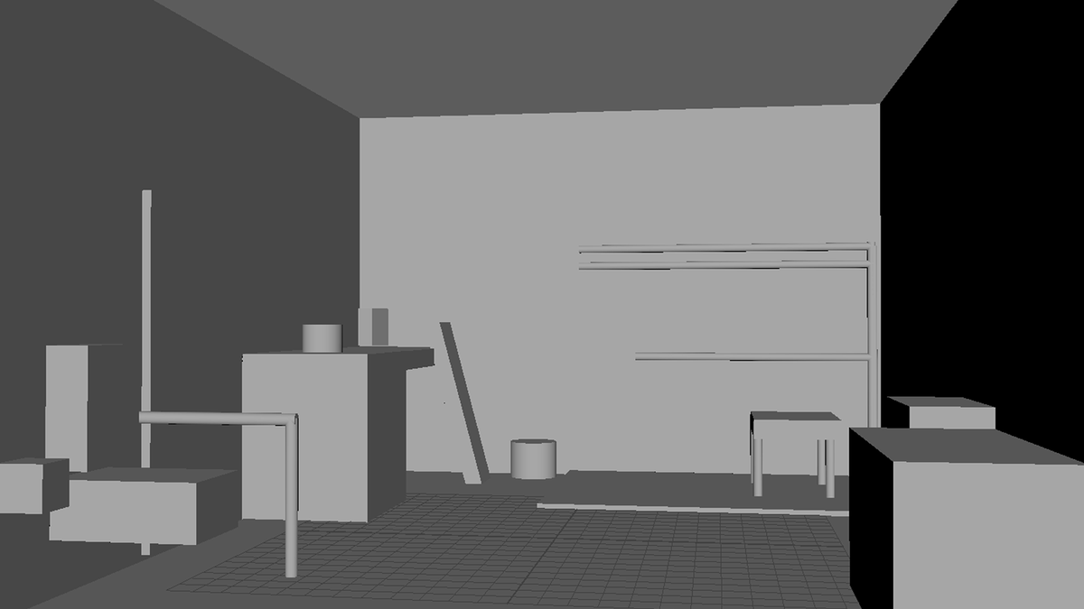CryptokillerThe's tweet photo. The pre-production train chugs on🚂@DankHank360's been blocking out backgrounds in Maya and then filling in details on top of that. Building in 3D is how you find your angles, baby.
#discoelysium #indiedev #visualnovel https://t.co/ke354orM11