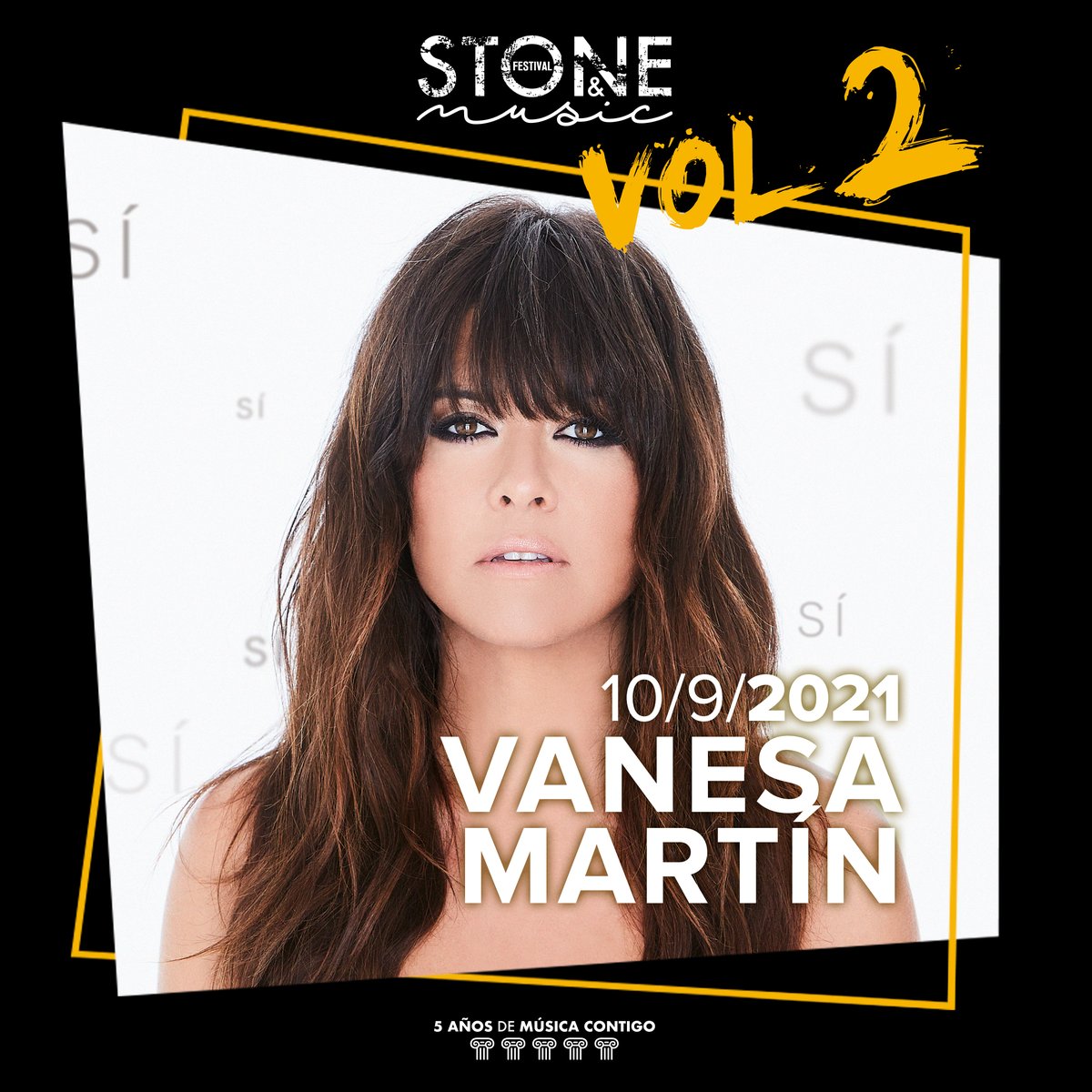 Muy contentos también de poder anunciar que <a href="/vanesamartin/">VanesaMartín</a> estará en la edición 2021 de #StoneAndMusicFestival el próximo 10 de septiembre.

La cantante malagueña regresa a #Mérida con su nuevo trabajo ‘Siete veces sí’ para hacernos disfrutar en directo de esta “reflexión...(1)
