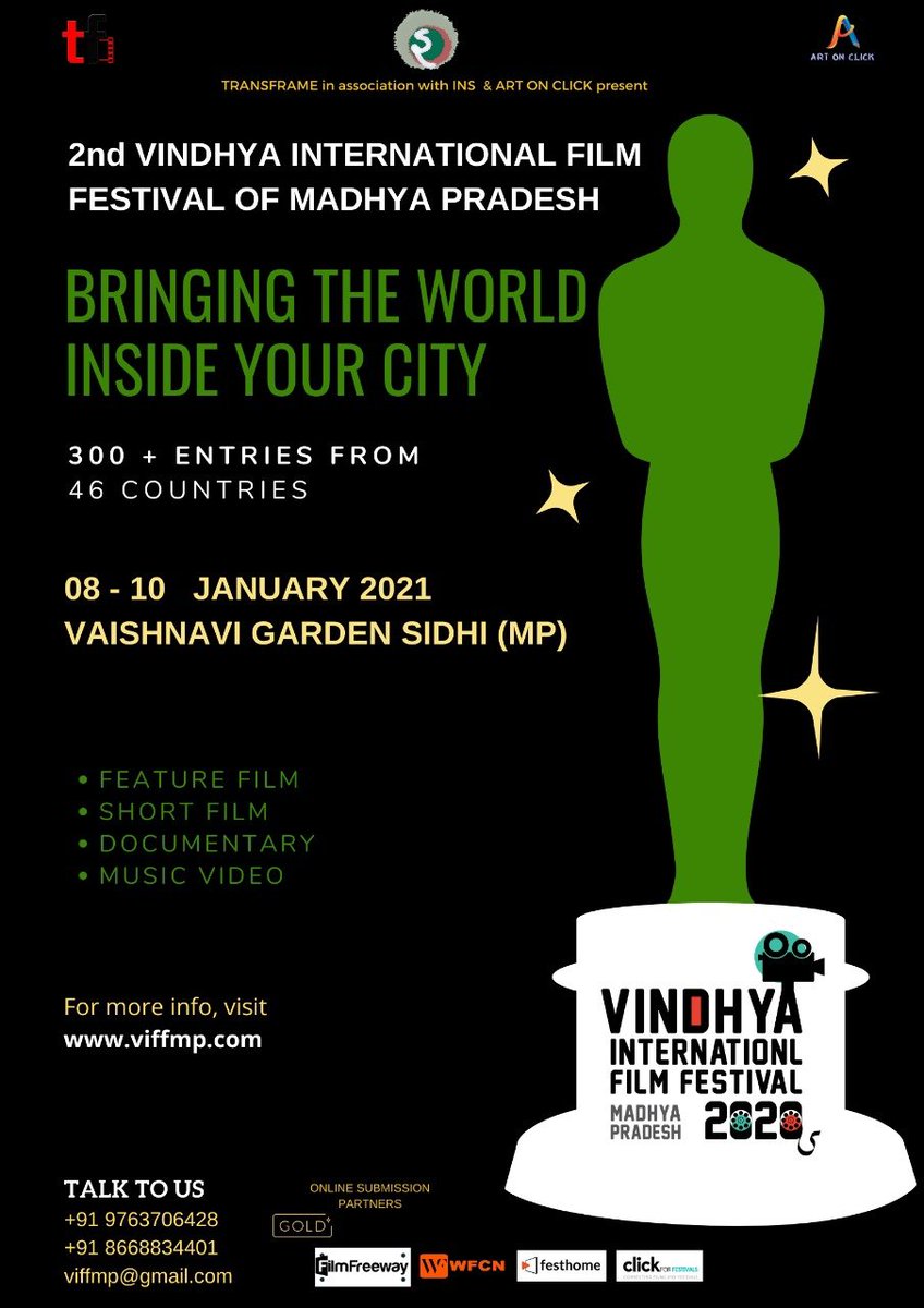 viffmp's tweet photo. BRINGINGTHE WORLD INSIDE YOUR CITY
VINDHYA INTERNATIONAL FILM FESTIVAL 
Madhya Pradesh 2020

VISITOR RESISTRATION OPEN ON https://t.co/ogZPbDQxe9

#VIFFMP #FILMFESTIVAL #MadhyaPradesh https://t.co/uh2G6JpTmX
