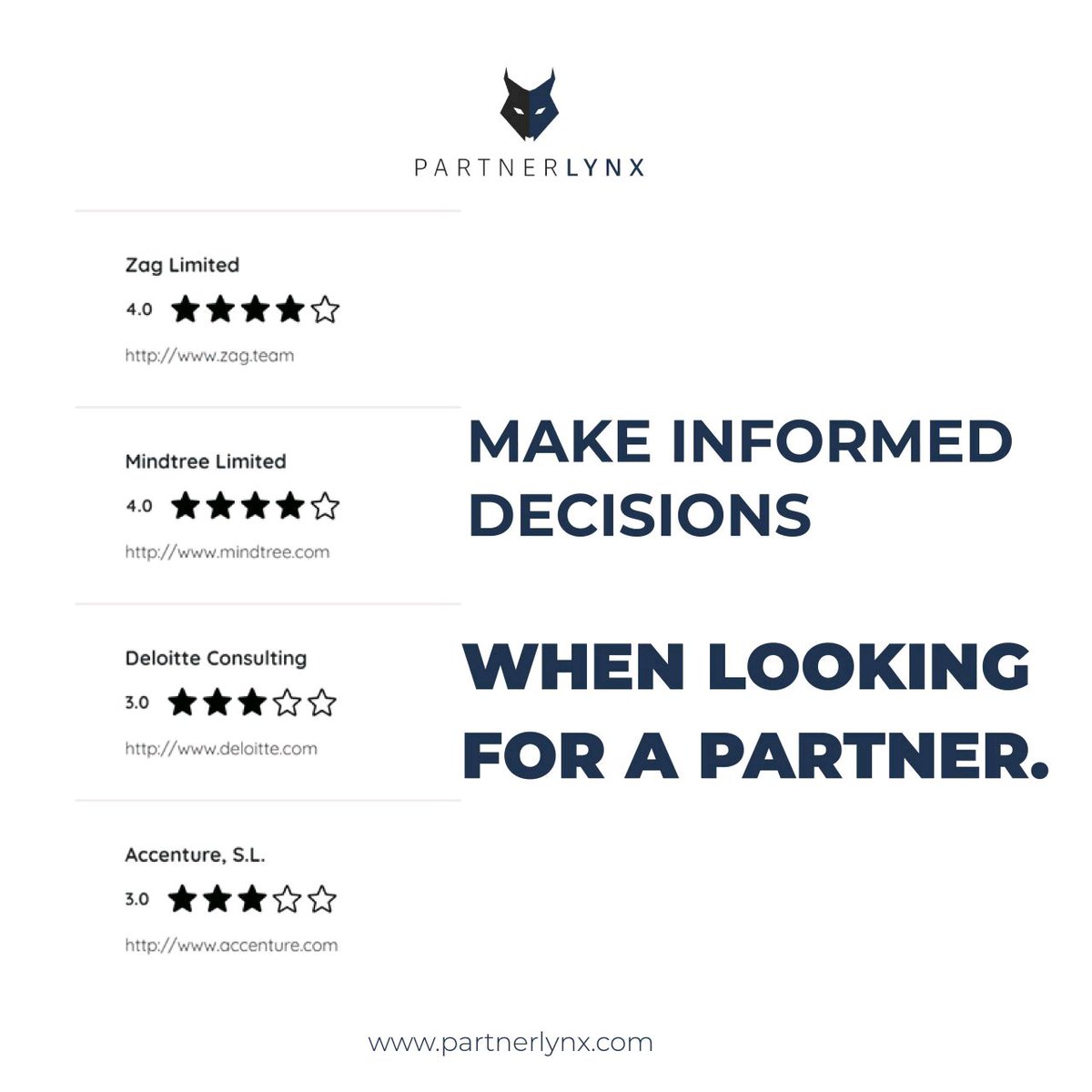 PartnerLynx's tweet image. At PartnerLynx we believe you, the customer, should be able to make an informed decision on your choice of Partner.
Connect with Partners directly, review their testimonials, and make informed decisions on which Partners to work with.
#erp #cloudimplementations
