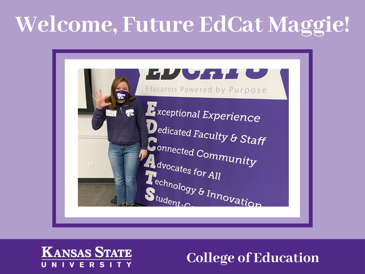 ksuedcats's tweet photo. Welcome to the #EdcatFamily, Kimble, Claire, Celine, and Maggie! It was wonderful to meet you and we can't wait until you're at K-State! #FutureEdcats ππ
To schedule your own campus visit (in-person or virtual), visit the link in our bio! https://t.co/2mXyPZuSJ1