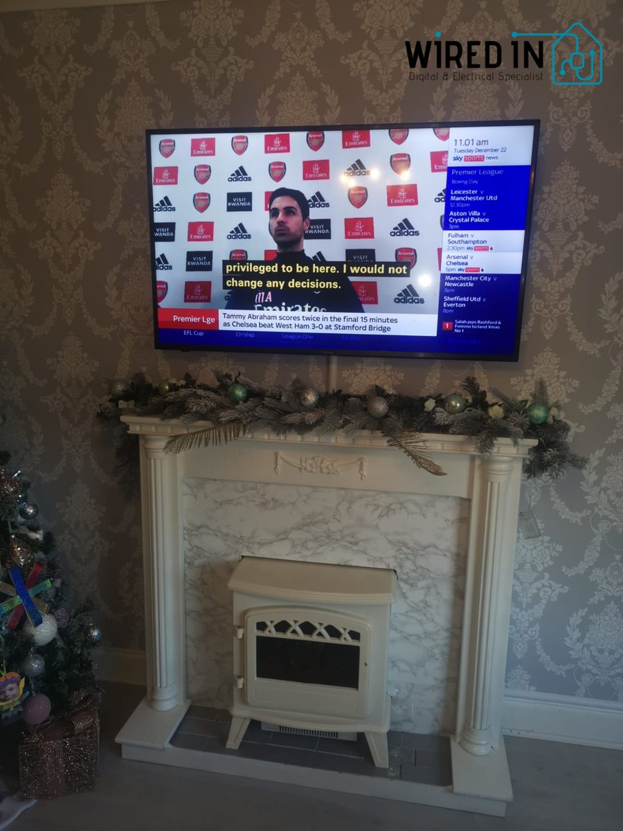 wiredinltd's tweet image. TV wall mounted with trunking for cables