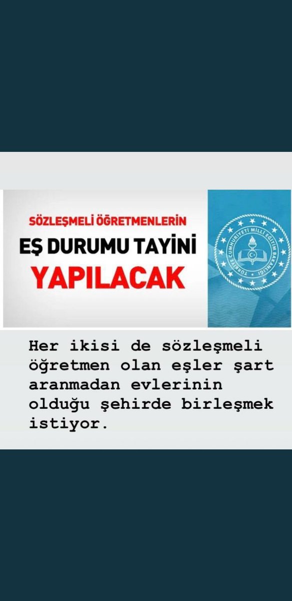Suleyman1Tuncer's tweet photo. Sn.Bakanım, 
Her ikisi de sözleşmeli olan öğretmenlere verilecek aile birliğinde bizler de kadrolu öğretmenler gibi tercih ekranı üzerinden tercih vermek istiyoruz. @ziyaselcuk @tcmeb @safran1958 @omerinan06 @TiyekliRidvan @GirayVolkan  @demiiryakup #Ocak2SozlesmeliOgrtAileBirl https://t.co/qSMhJsuFYv