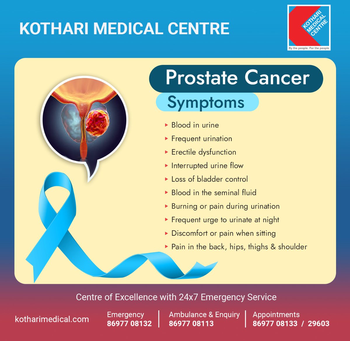 Kotharimedical1's tweet image. Prostate cancer is one of the most common types of cancer in men, usually, prostate cancer grows slowly and is initially confined to the prostate gland.
#prostatecancer #prostatecancerawareness #prostatecancersymptoms #healthcare #indianmedicalassociation #KothariMedical