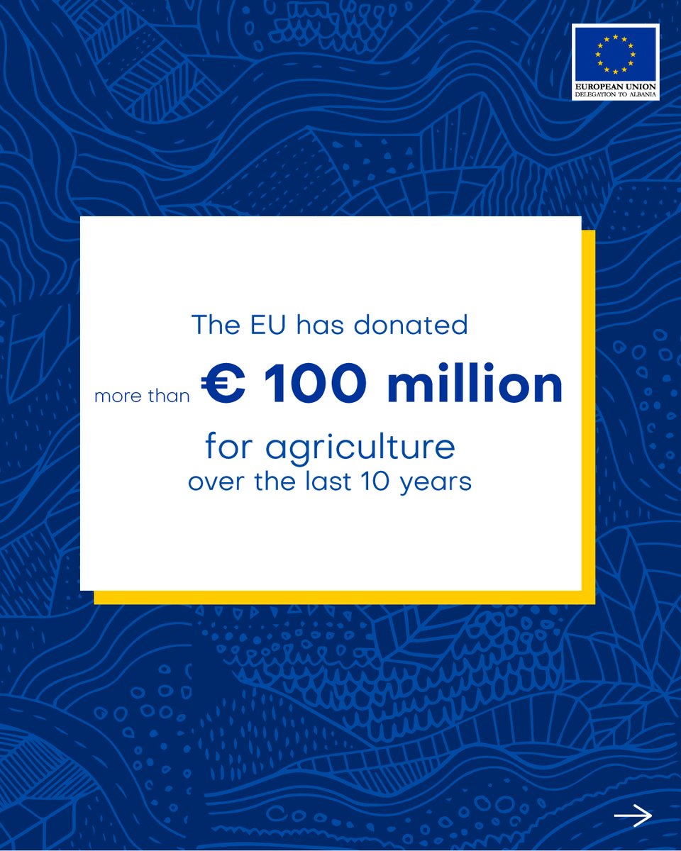 EUinAlbania's tweet photo. Did you know that the #EuropeanUnion 🇪🇺 has donated €100M to support the modernisation of #agriculture 👨‍🌾👩‍🌾 in #Albania 🇦🇱 in the last 10 years? https://t.co/IFR3hXAMp8