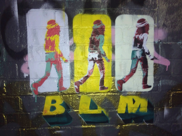 spraymynamespr1's tweet photo. BLM graffiti of Don Letts at Notting Hill riots, London #stencilgraffiti #graffiti #stencil #blmgraffiti #streetart #streetartlondon #politicalgraffiti #stencilcollage #londongraffiti https://t.co/N01CgKXumq