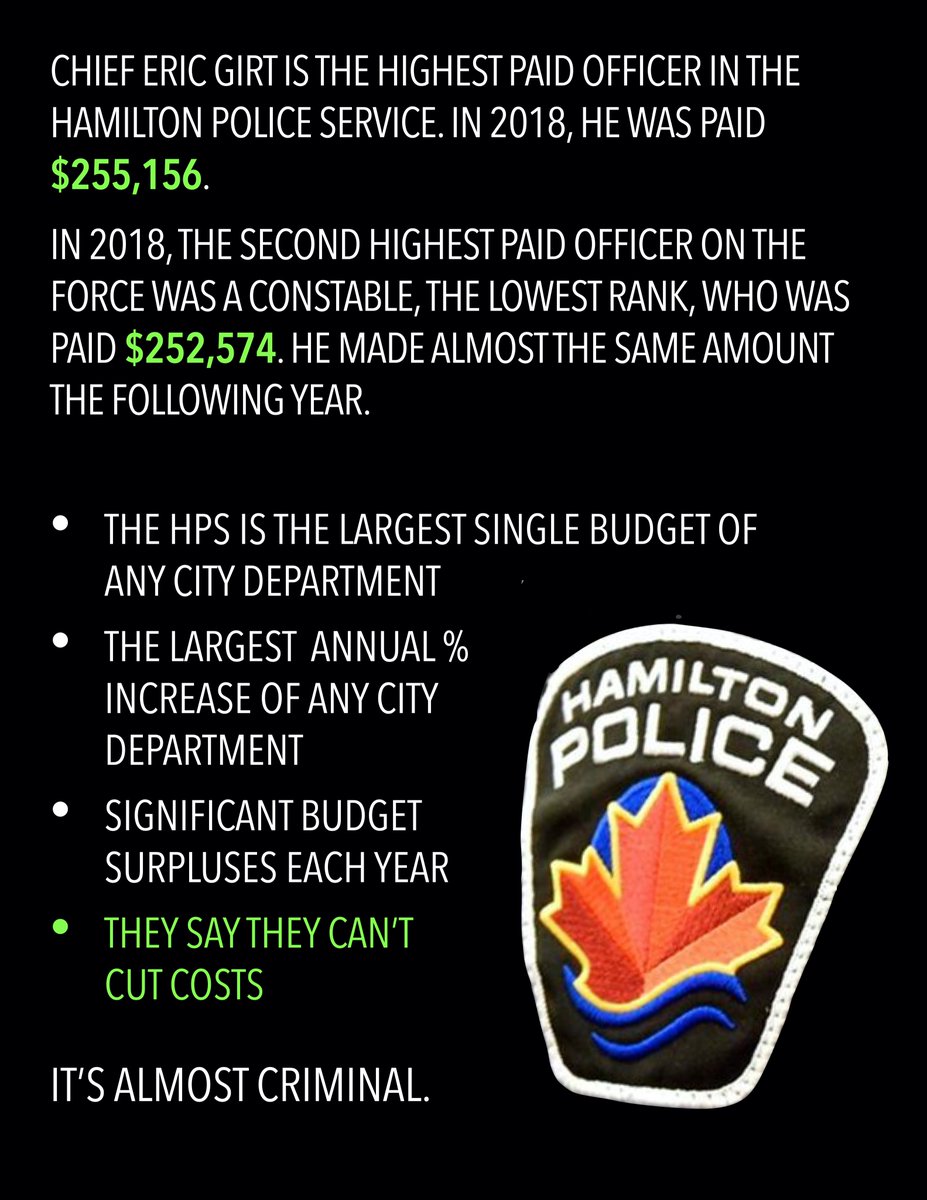 Tell me again why the Hamilton Police Service can't find any savings. And why Council never pushes them to find any by asking specific questions. Here's a fact that might surprise you. There are plenty of others. #ExpensiveCruiser #DefundThePolice #HamOnt