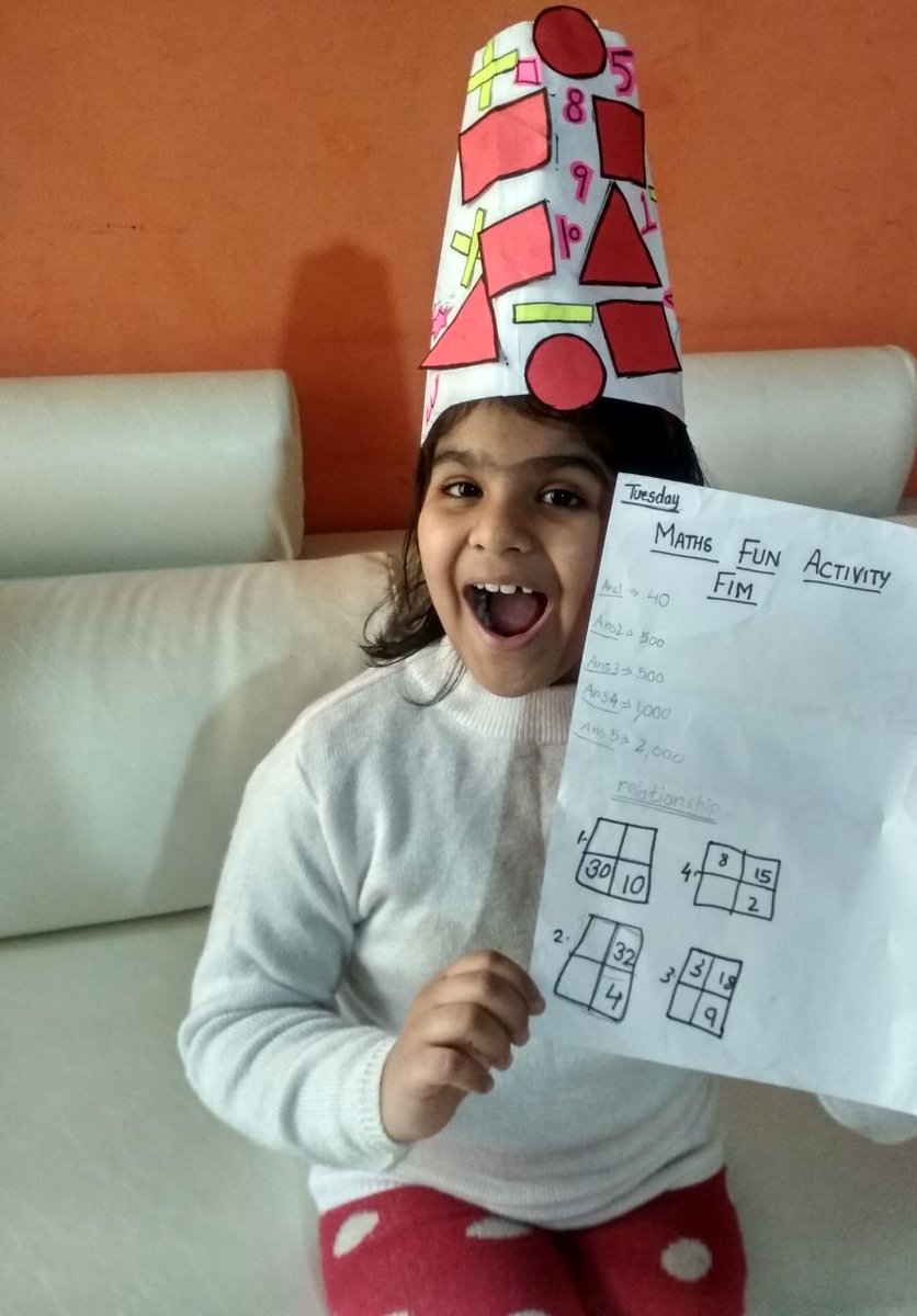 ReshuSinghal7's tweet photo. #DLFWorldSchool
On the occasion of #MathsDay #delfities created their own Maths hat and scenery by using the different shapes. 
Thanks to #FIM for the wonderful #quiz students enjoyed a lot during online session. @dp_2211 @AboutImpact @ashokkp @GAttreja @edu_sdg https://t.co/2tAnXYbPYu