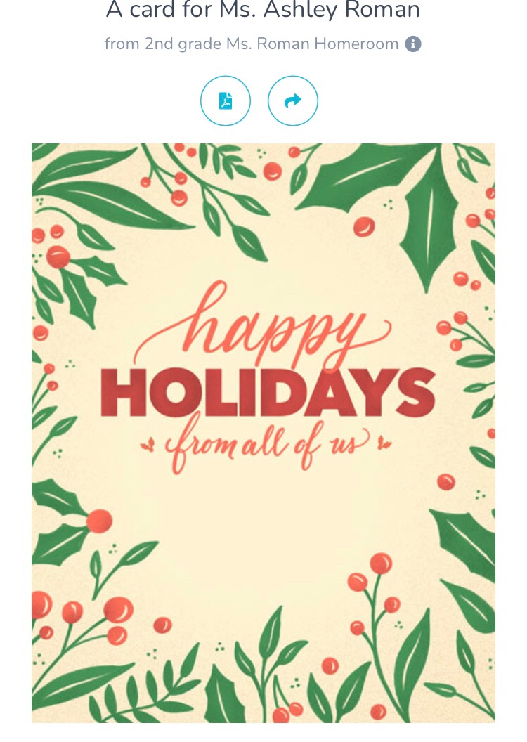 MissRoman9's tweet photo. I was brought to tears yesterday morning by my entire crew. I received a class gift and a virtual card from them.  When I open the card, I am met with pages upon pages of pictures of and messages from each student. ❤️ I am so lucky to have them! https://t.co/Qw57X5yYYy