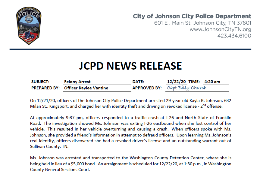 JohnsonCityPD (@johnsoncitypd) on Twitter photo 