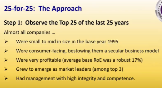 25 Stocks for next 25 years -Interesting Observations -