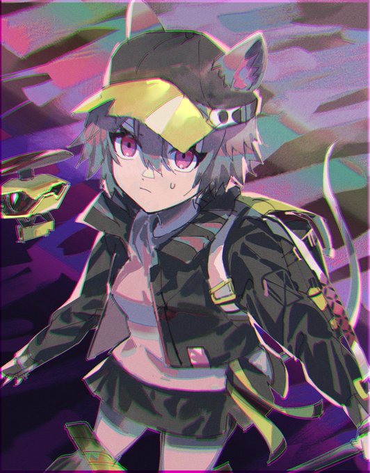 #アークナイツ #明日方舟
#アークナイツ版深夜の真剣お絵かき60分一本勝負 
彼女の昇進Ⅱイラストは中二心擽る。(+0) 