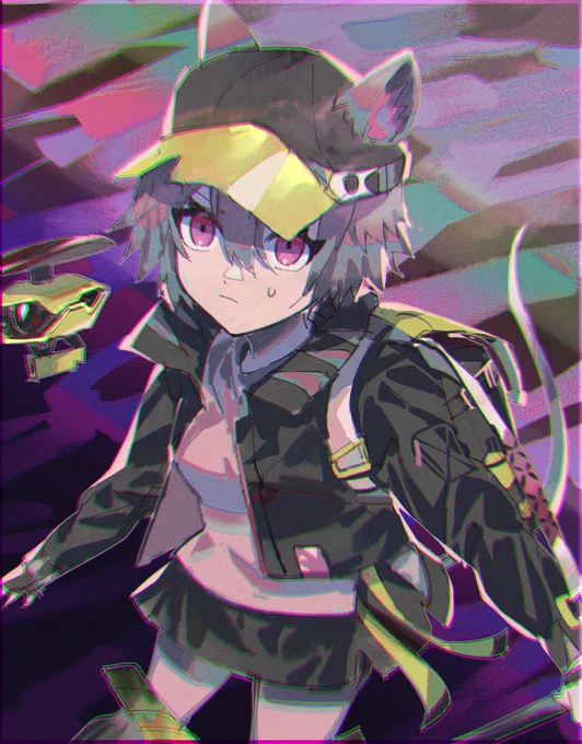 #アークナイツ #明日方舟
#アークナイツ版深夜の真剣お絵かき60分一本勝負 
彼女の昇進Ⅱイラストは中二心擽る。(+0) 