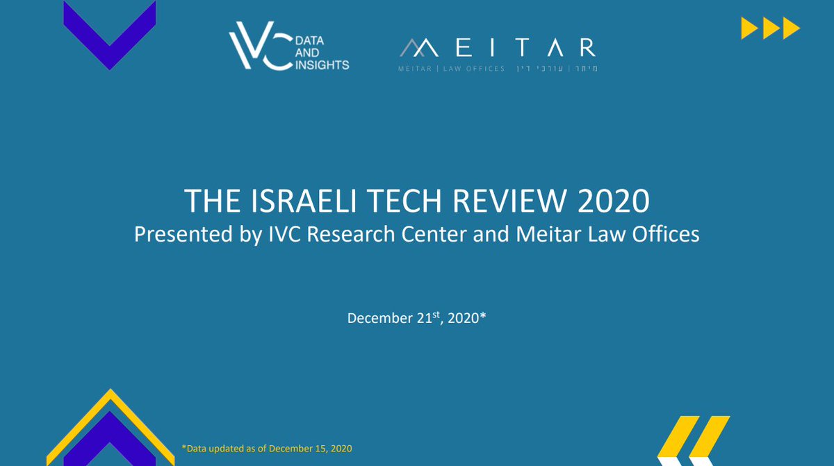 IVCOnline_IL's tweet photo. https://t.co/JUk4l3Y5Mq
IVC and Meitar are happy to present The Israeli Tech Review, which provides data and insights on investments, M&amp;A and public capital markets activities of the Israeli High-Tech industry in 2020.
@IVCOnline_IL | @Meitar_Law https://t.co/X6dJXSxRDm