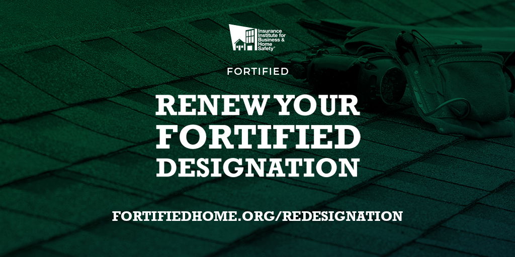 FORTIFIEDHOME's tweet photo. Is your FORTIFIED designation expired? Redesignation is easier than you think. Don't lose any discounts you currently receive, find out how you can renew today at https://t.co/NrwTZMjx0c.
#MitigationMatters #TuesdayTip #BuildFORTIFIED https://t.co/9QAjc9CHlm