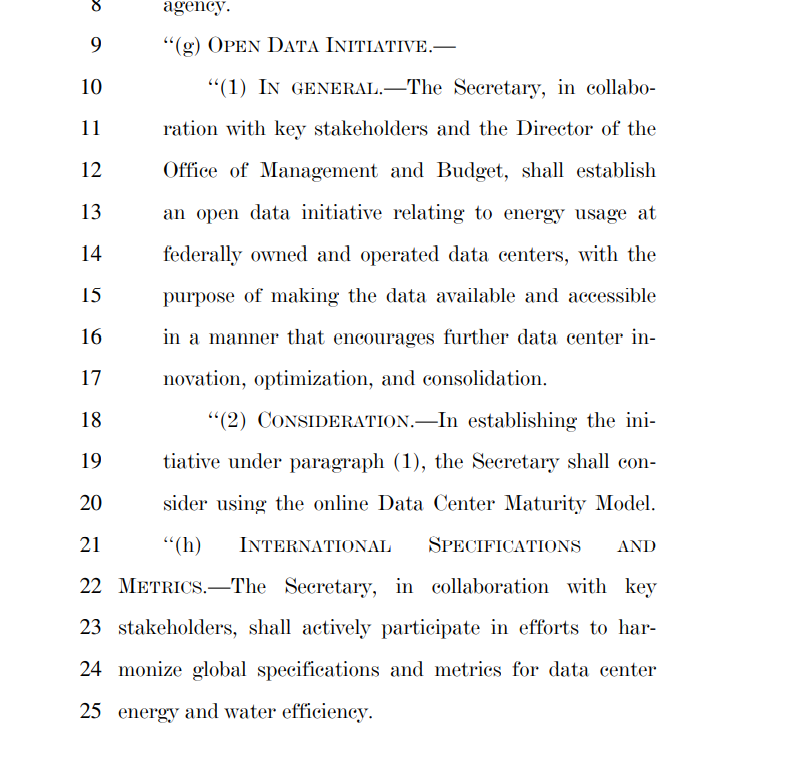 They're going to build a website to show us how green their data centers are, and join and international green data center harmonization project. Definitely the role of government.