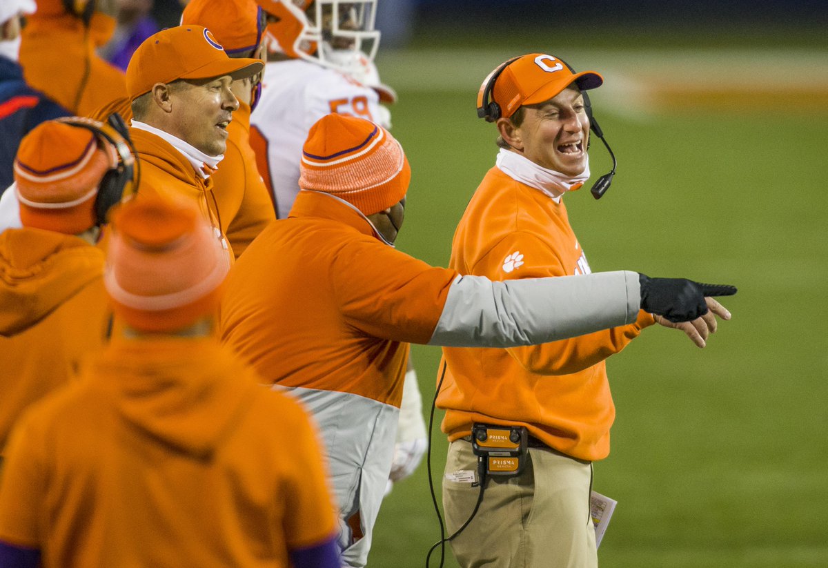 247Sports's tweet photo. Clemson's Dabo Swinney says a rematch against Ohio State in the College Football Playoff is "easier" to prepare for because the Buckeyes only played a six-game season:

"That'll be a quick study for us."

https://t.co/vmHqvB3M39 https://t.co/Ym3RwJspdV