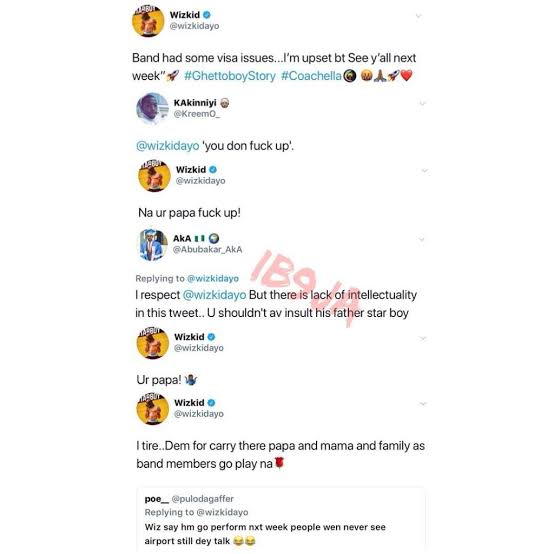 4/ Davido: *replies to a senseless comment in his mention*Dem: why is he insulting them? Bcos his father has money. clout.Wizkid: *replies to a senseless comment in his mention*Dem: Yes, Starboy give it them!! Next time they will learn to think before they tweet.