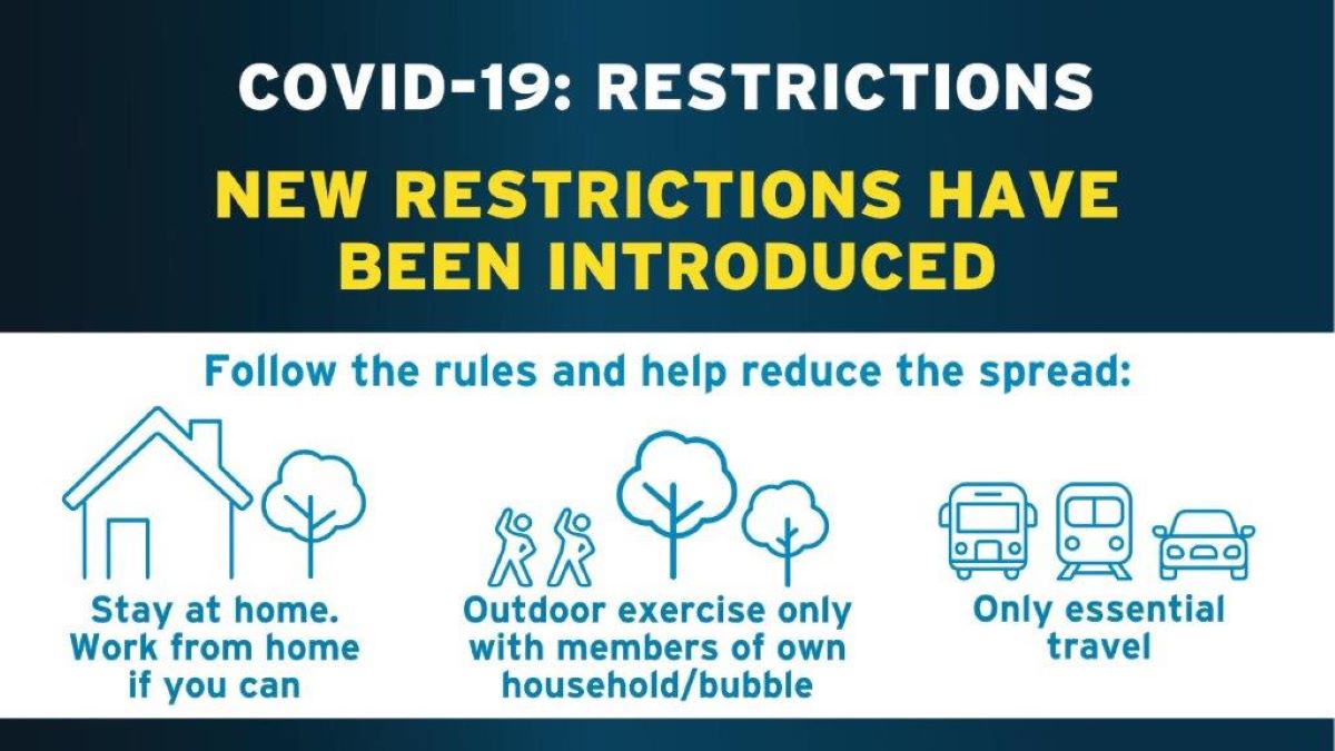 nidirect's tweet image. New restrictions have been introduced to help stop the spread of #COVID19. 
Stay at home as much as possible and only leave for essential reasons: nidirect.gov.uk/coronavirus-re… @niexecutive @healthdpt