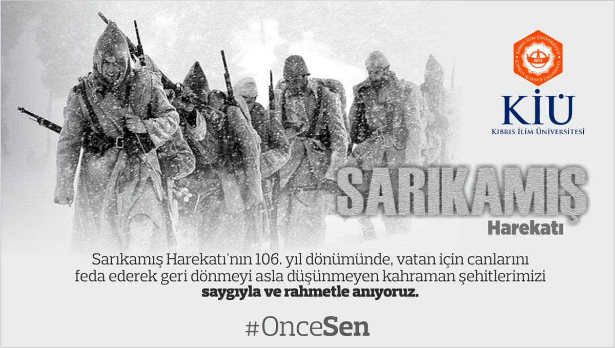 #Sarıkamış Harekatı’nın 106.yıl dönümünde şehitlerimizi saygı ve rahmetle yad ediyoruz...