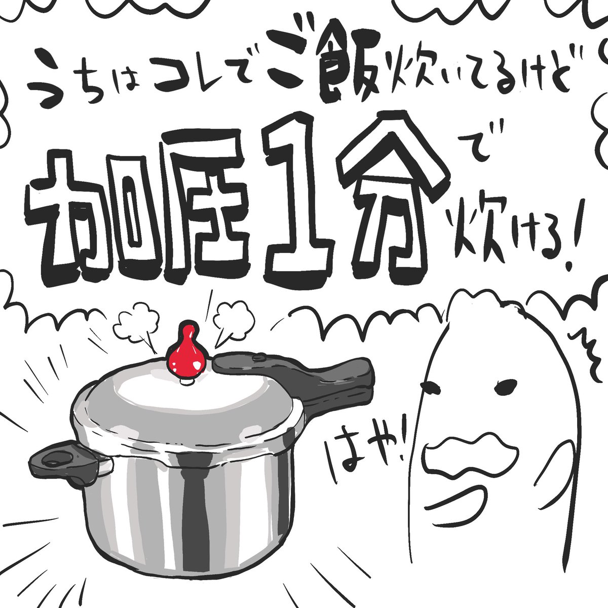 今年買ってよかったものベスト1は「アサヒ軽金属のゼロ活なべ」です。まぁ圧力鍋なんすけど加圧から1分(沸騰してから)でご飯が炊けるのです。めちゃくちゃいい。 