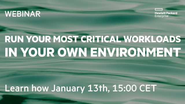 selvatici1's tweet photo. Run Your Most Demanding Workloads on HPE GreenLake. Join us for the webinar on January 13th and learn more. https://t.co/dybVBlG61O https://t.co/K6O1q5374e
