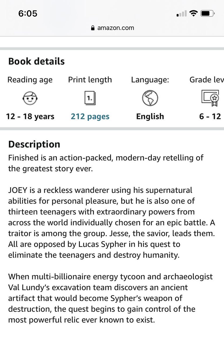 Finished, my young adult fiction book, is free Dec 22-23 on Amazon Kindle. It is an action-packed story about the Gospel with teenagers who have traits of Bible figures. In Nov 2019 it was the Amazon #1 New Release in Children’s Christian Action Fiction for a time.