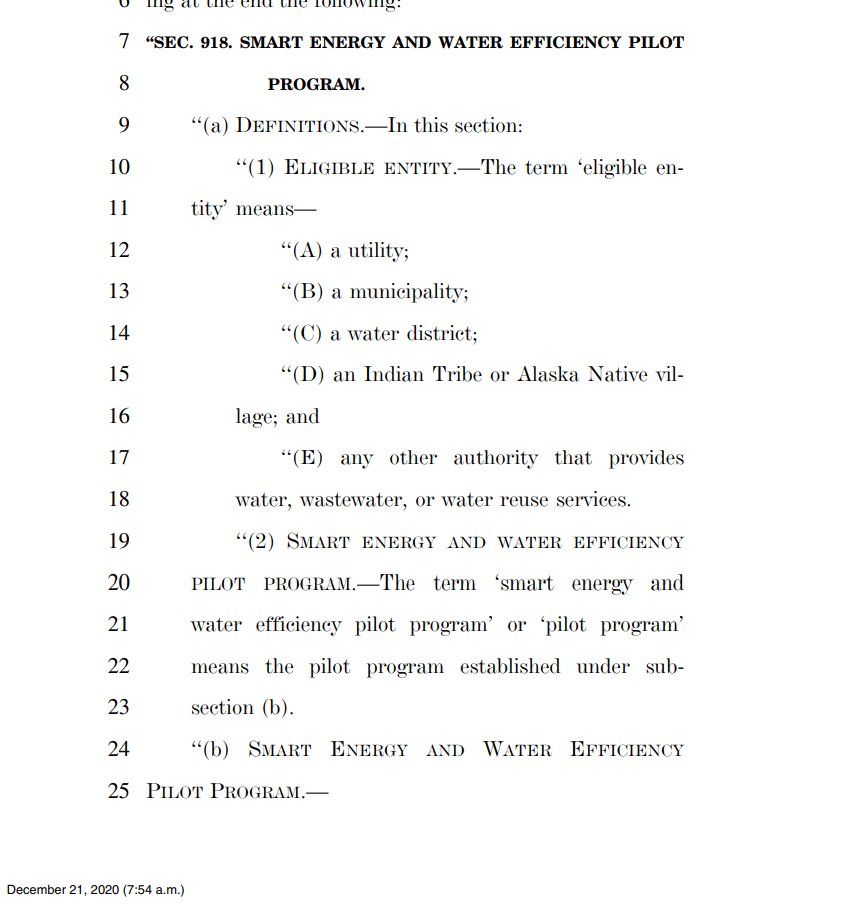 $15,000,000 for the "Smart Energy and Water Pilot Program". The grift don't quit.