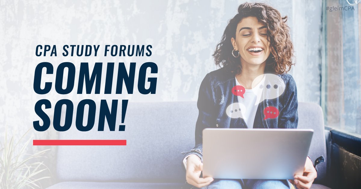 GleimCPAReview's tweet photo. Exciting news, candidates! We will be launching private Facebook Study Forums for Gleim users to join. There will be one forum for each CPA exam section. Look out for the launch! Spread the news and share with your peers. #GleimCPA #accounting https://t.co/ewvSGuVh0C