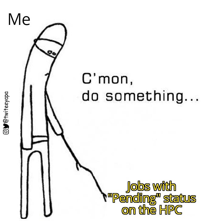 twiteeyapa's tweet image. #linuxmemes #hpc #slurm #pbs #workflowmanagement #nextflow #snakemake #cloudcomputing #linuxserver #bash #Bioinformatics #research #academia #researchpapers #researchproject #phdlife #phdstudent #phdstruggles  #dataAnalysis #labrats #genomics #computationalbiology #biologymemes