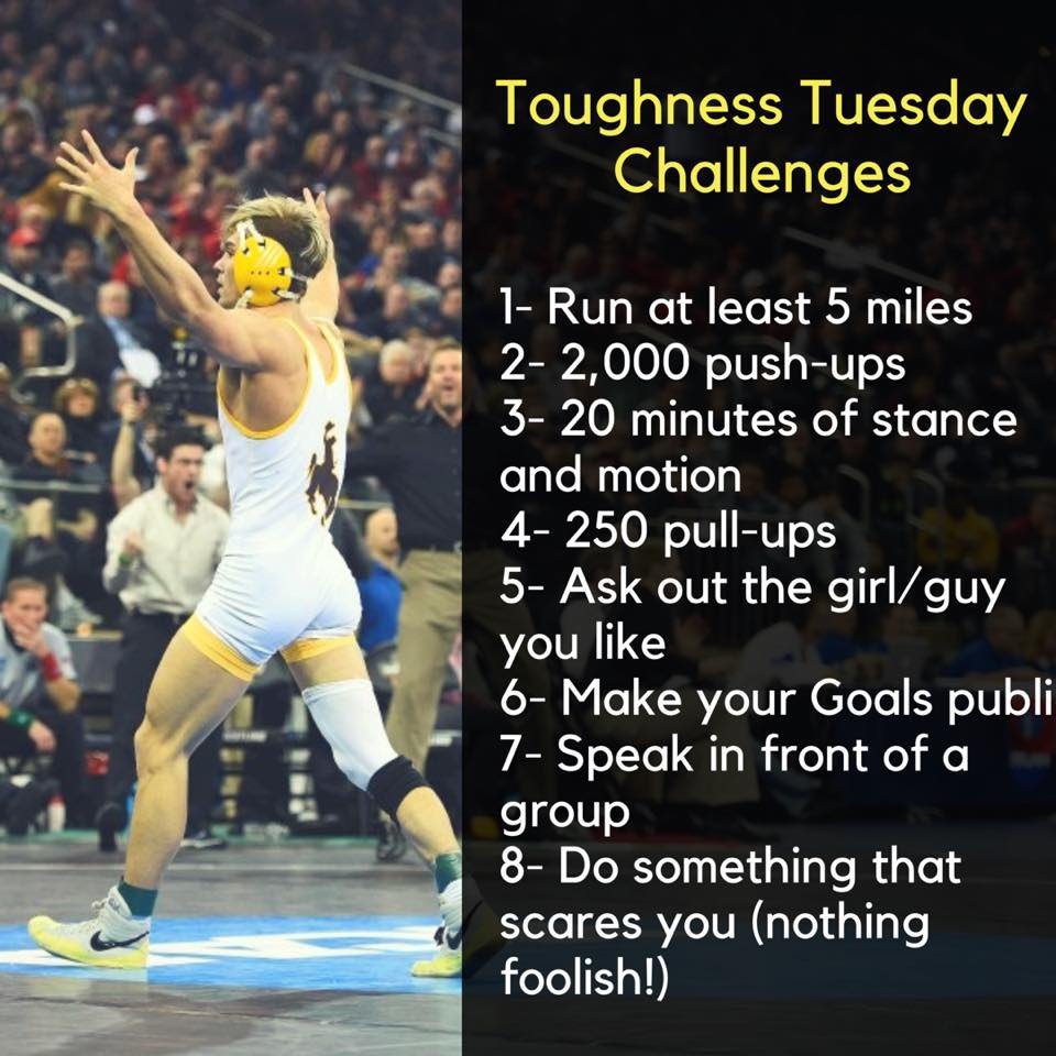 WrestlingMindse's tweet photo. Pick one or pick them all. Who are you challenging and beating today?? Which number do you think is the toughest? Comment it below.. #Mindset #Wrestle https://t.co/PcNgRw2aBG