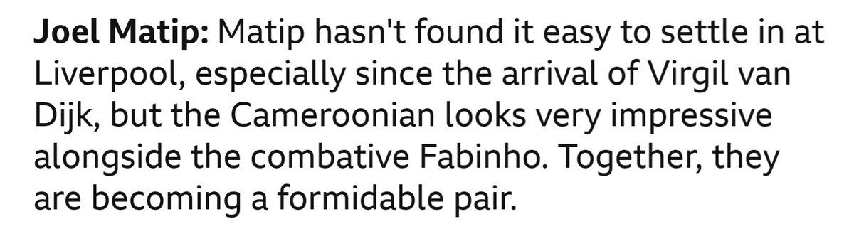 UtdArena's tweet image. Garth Crooks included Matip in his Team of the Week but said “he survived one or two scary moments but did enough against Spurs”.

Matip didn't play against Tottenham. In fact, he wasn't even on the bench! Then, it was edited and that was wrong too!

Good Lord…