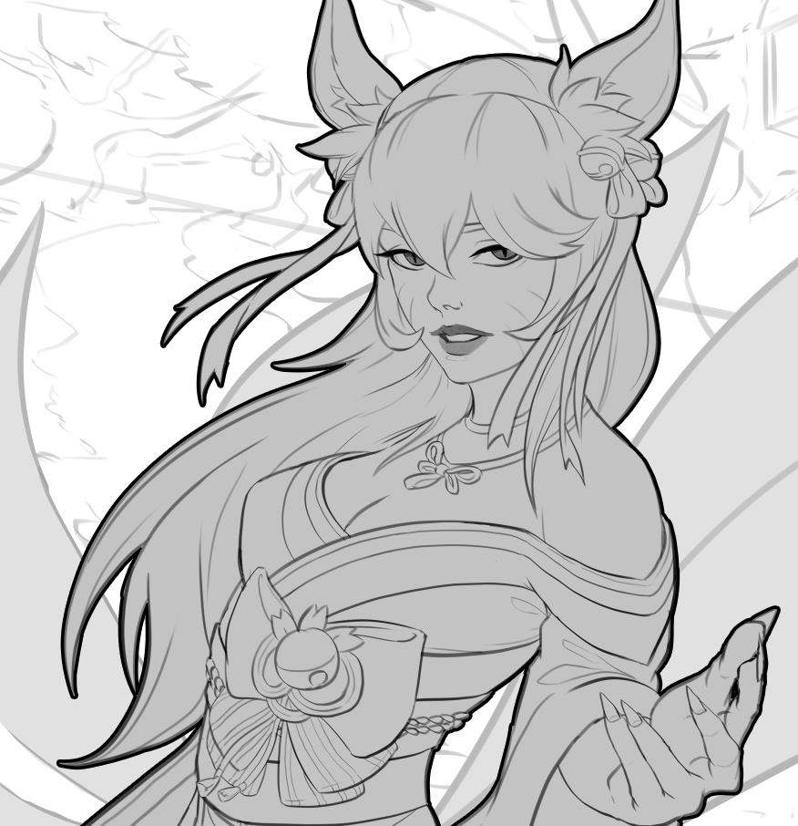 This is it for tonight, will continue tomorrow haha i wish i know how to stream or record #wip #ahri https://t.co/lVoGubEZKg 
