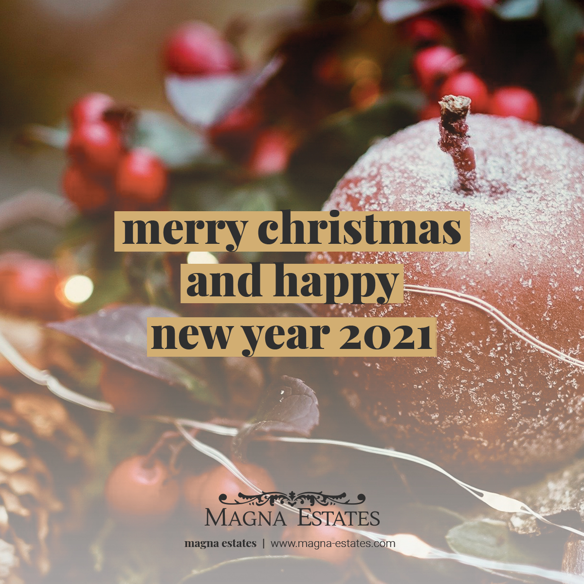 MagnaEstates's tweet photo. ❤️🎄 Magna Estates wishes you a Merry Christmas and most of all, a very Happy New Year full of health and prosperity.

🏡 Hoping also, that 2021 is a year you can continue trusting Magna Estates while selling your property or buying your new house on the Costa del Sol. https://t.co/FSoXnRXQXD