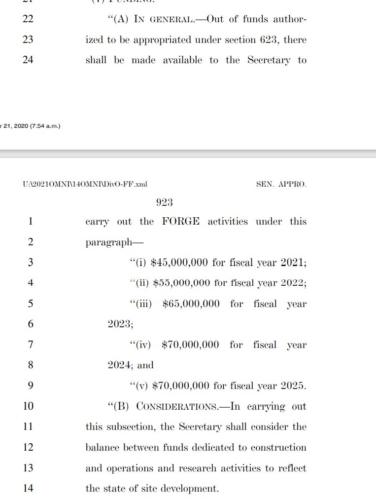 Feds are spending all kinds of money on geothermal. From $45 mil up to $70 mil a year on FORGE sites, $21 mil a year on projects, and moreSo if you want more than $600, go into geothermal