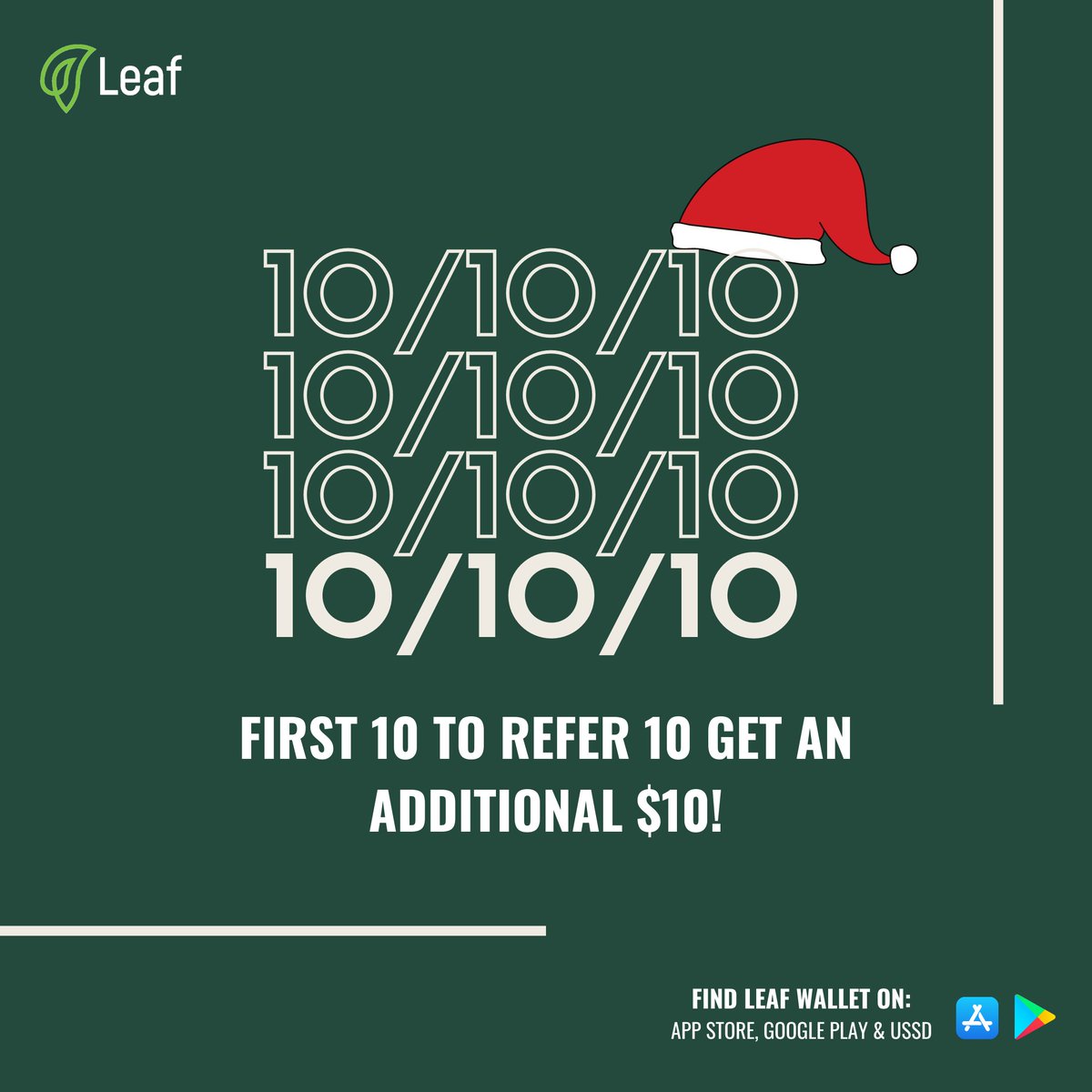 BOSSMoneyAfrica's tweet photo. Use Leaf to send or receive money with friends and family over the holidays— and earn money! The first 10 users to refer 10 friends will earn an additional $10.
#CelebrateWithLeaf #LeafForYou https://t.co/mNKbNK0Bbq
