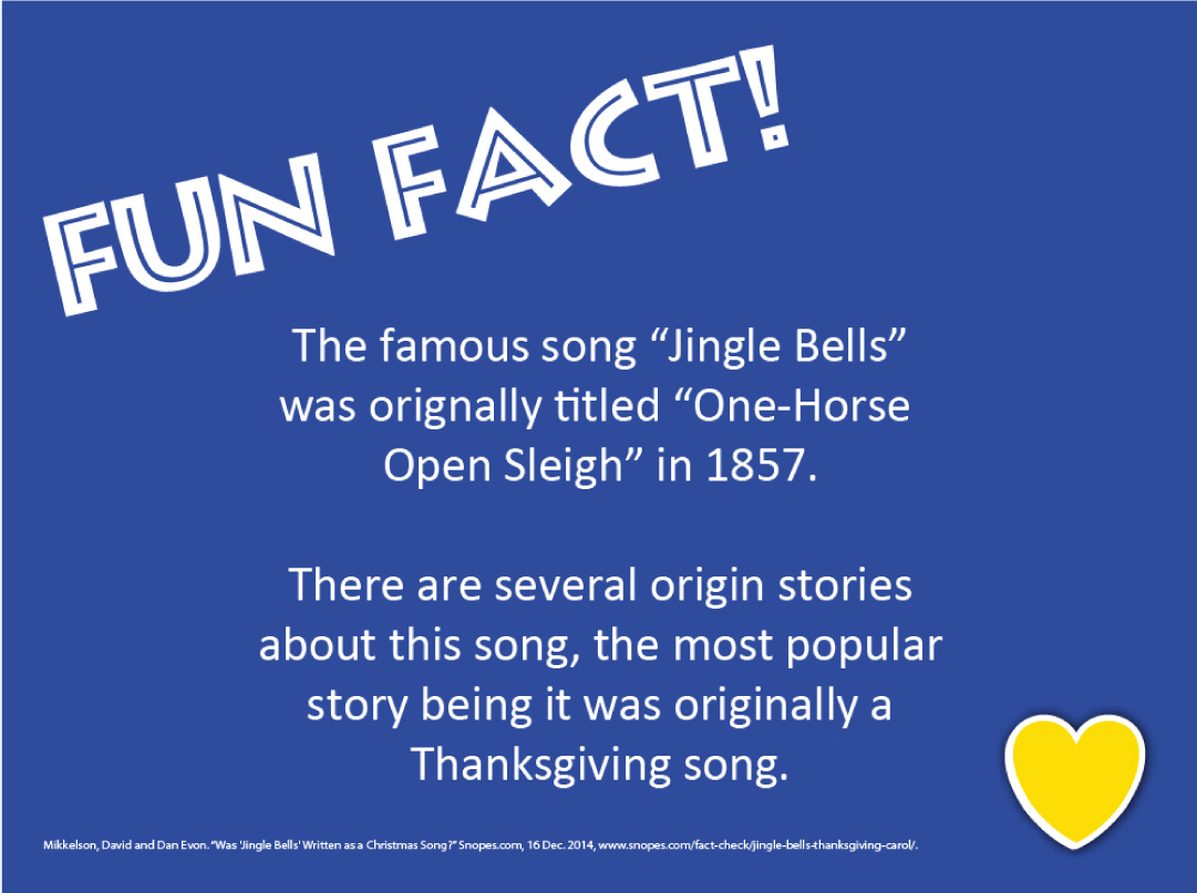 Swansondevelops's tweet photo. Here is a fun fact for you! Did you know this about the song “Jingle Bells”? Let us know in the comments below! #iheartSwanson https://t.co/gVzeGNpeDC
