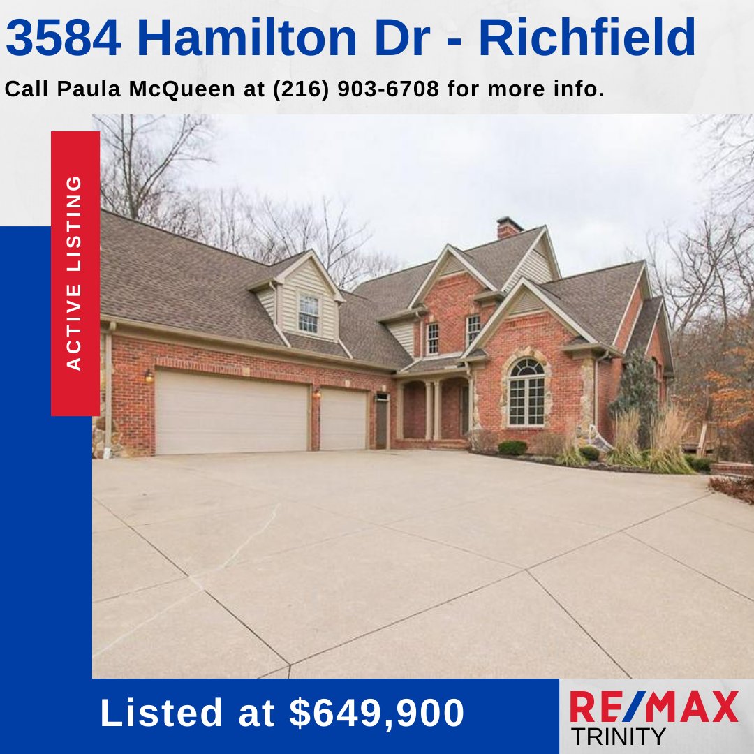 RemaxTrinityOH's tweet photo. Active Listing 📍 3584 Hamilton Dr - Richfield, OH
🛏️ 4 bedrooms
🛁 5 bathrooms
📏 $4,820 sqft.
✍️ Listed at $649,900
📞 Call Paula at (216) 903-6708

Learn more at https://t.co/0l22mdjL26 https://t.co/QjRaAiYzxc