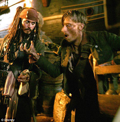 “My son was on set with me. Then he just wanders off, knocks on Johnny’s trailer.After 15 minutes I go off to find him sitting with Johnny watching TV. It was a lovely moment,but not surprising at all.Johnny is a really cool,relaxed sort of guy.”~ Mackenzie Crook~  #JohnnyDepp