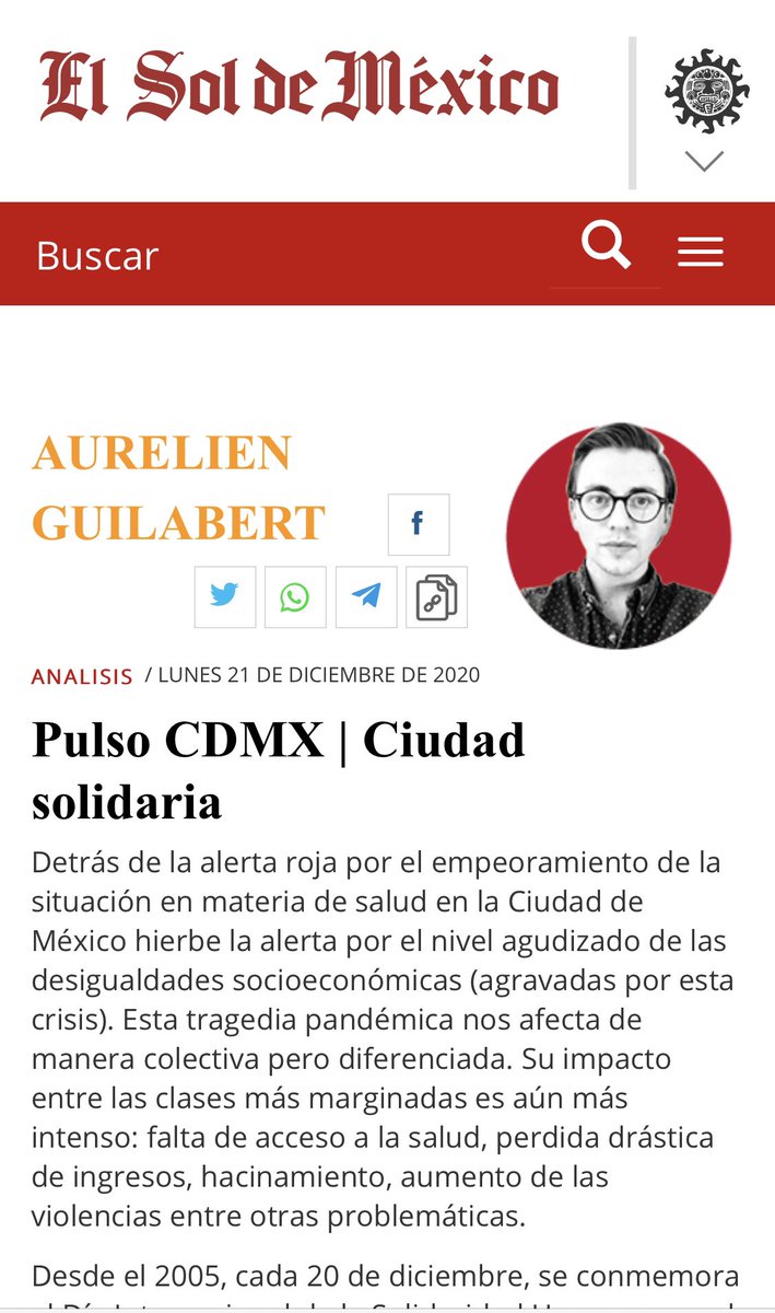 aurel_gt's tweet photo. 📰🚥La tragedia del #COVID19 nos afecta de manera colectiva pero diferenciada. El impulso de acciones de solidaridad local sí hace la diferencia. Mi columna semanal #pulsocdmx en @elsolde_mexico . ↘️ https://t.co/BslU5i54yg 

#ActivismoPorLaGente https://t.co/1qh2hDCgvC