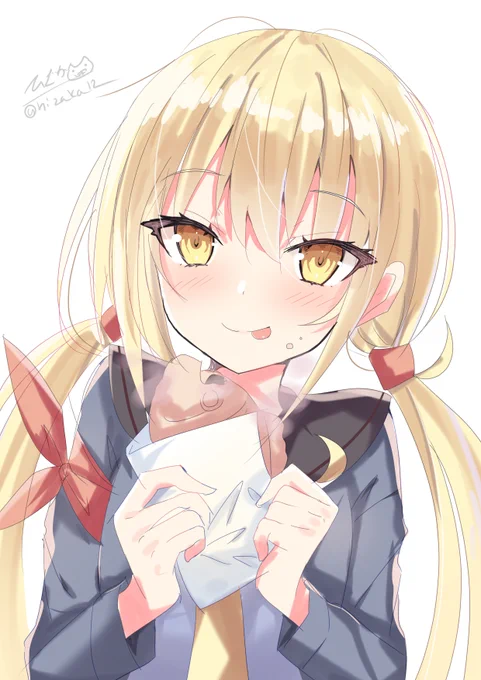「うん!美味しいね!」たい焼きを食べる皐月
#艦これ版深夜の真剣お絵描き60分一本勝負 
#艦これ版真剣お絵描き60分一本勝負_20201222 
